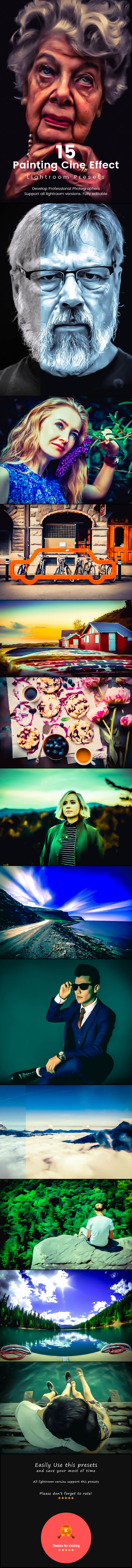 15 Painting Cinematic Effect Presets - Lightroom Presets Add-ons