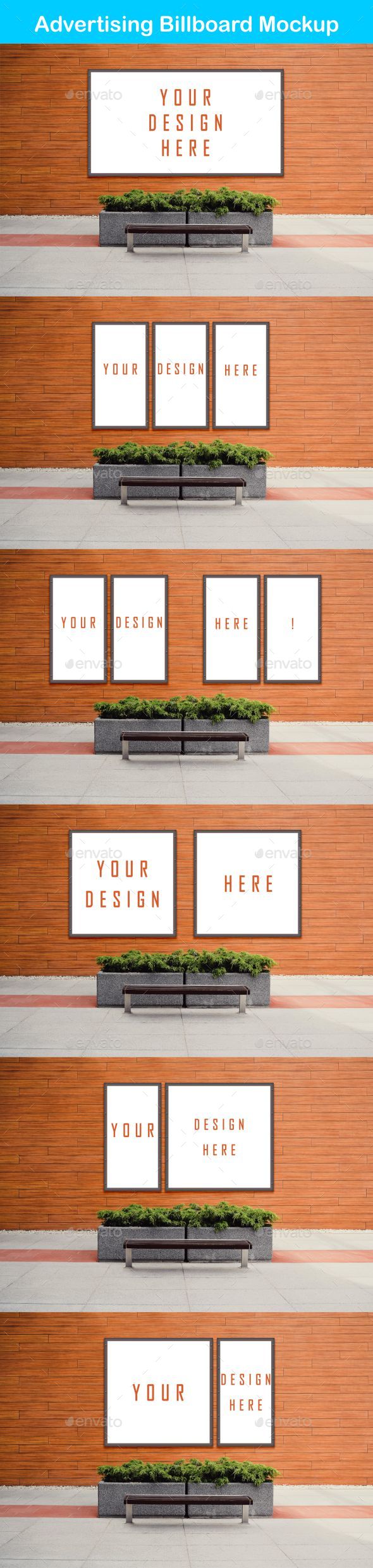Smart Advertising Billboard Mockup PSD Template - Signage Print