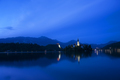 Night at Famous Bled Lake National Park at dusk, Slovenia - PhotoDune Item for Sale