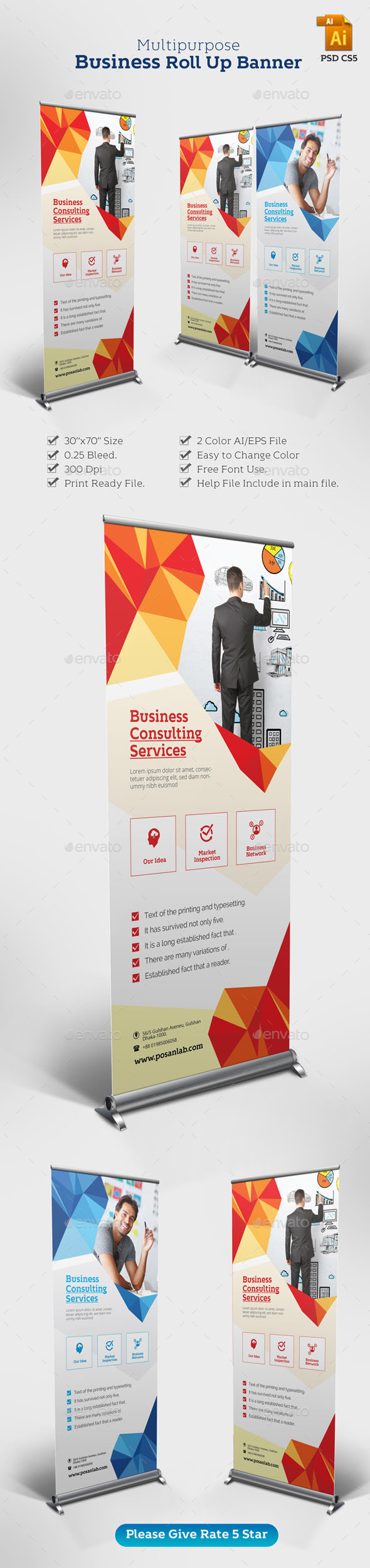 Corporate Professional Roll up Banner - Corporate Flyers