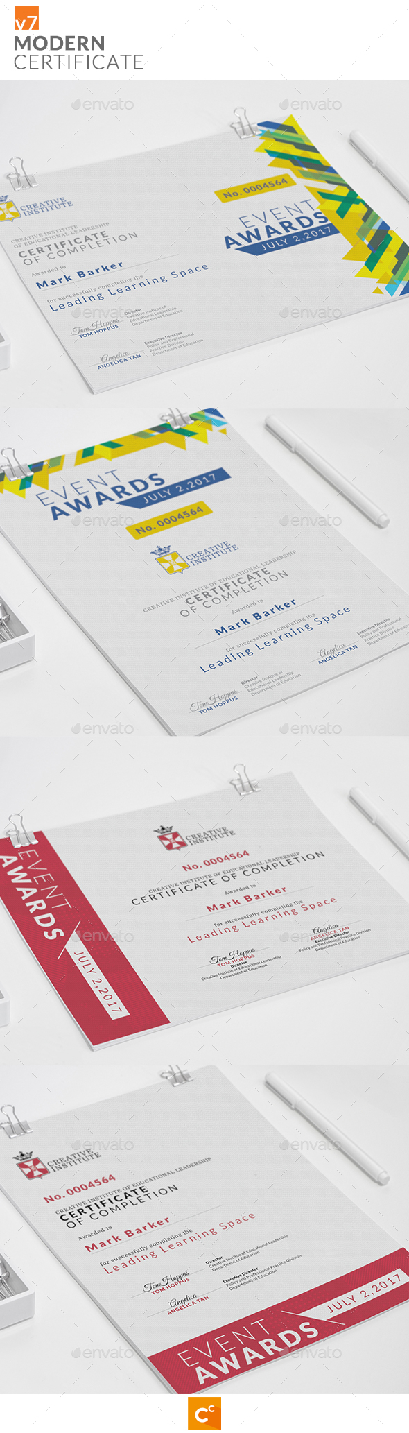 Modern Certificate v7 - Certificates Stationery