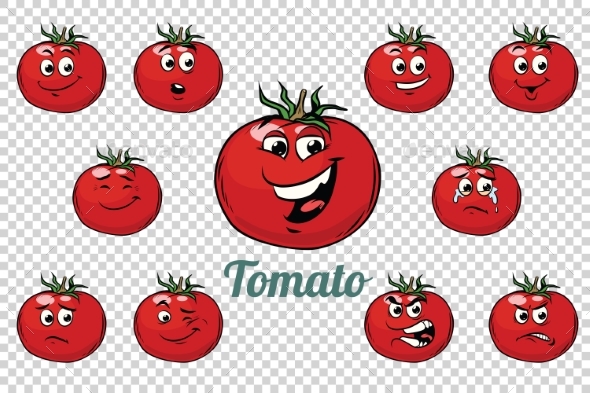 Tomato Emotions Characters Collection Set - Food Objects