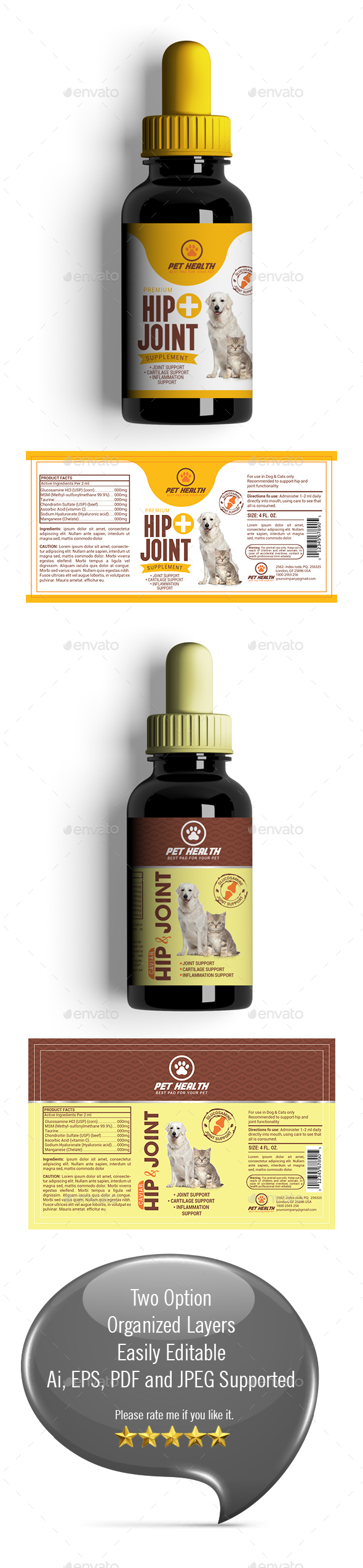 Dog Hip & Joint Supplement Label-01 - Packaging Print Templates