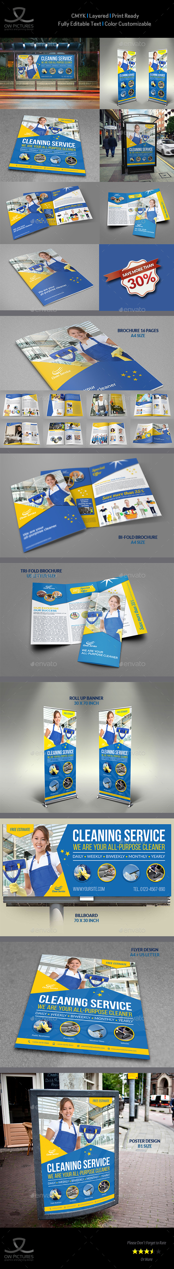 Cleaning Services Advertising Bundle Vol.4 - Miscellaneous Print Templates