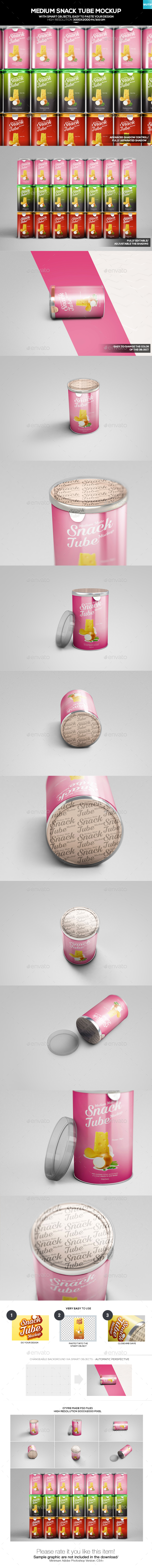 Medium Snack Tube Mockup - Food and Drink Packaging