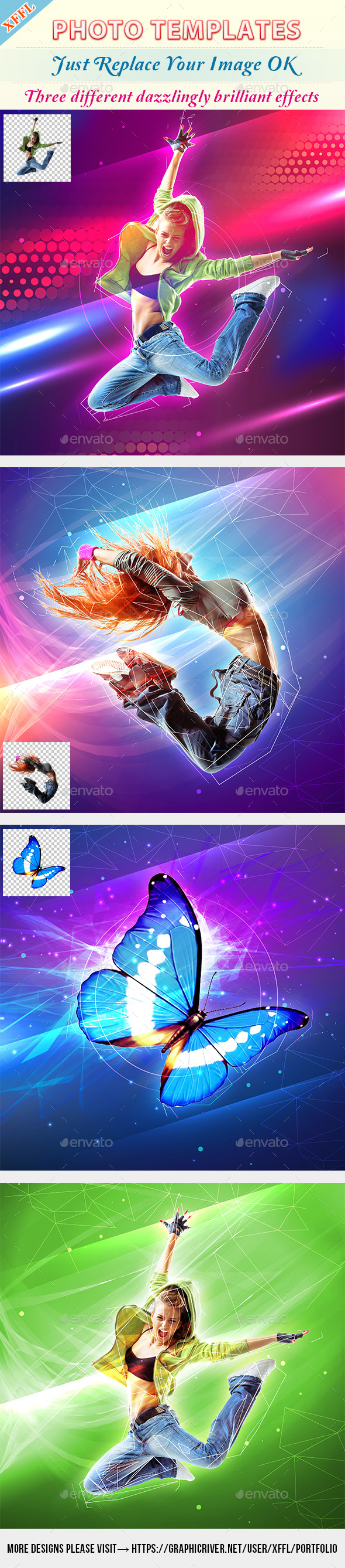 Dazzlingly Brilliant Effect Photo Template - Artistic Photo Templates