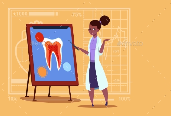Doctor Dentist Looking at Tooth - Health/Medicine Conceptual