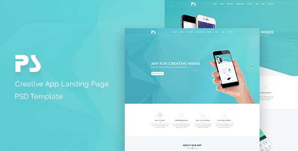 PS-App Landing Page - ThemeForest 20337623