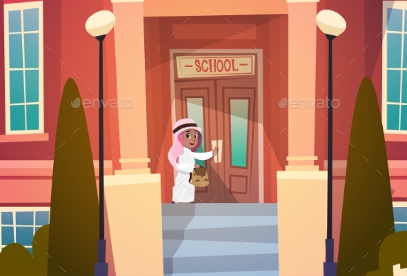 GraphicRiver Opening School Door Muslim Pupil 20337660