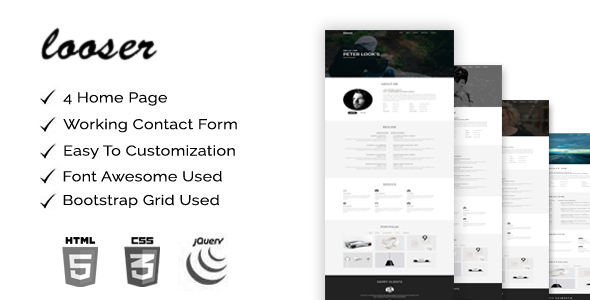 Looser-Creative Personal Portfolio Template
