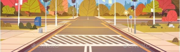 GraphicRiver Road Empty City Street With Crosswalk And Traffic 20337782 GraphicRiver Road Empty City Street With Crosswalk And Traffic 20337782