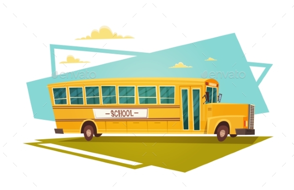 GraphicRiver Yellow Bus Riding Back To School 1 September 20338062 GraphicRiver Yellow Bus Riding Back To School 1 September 20338062