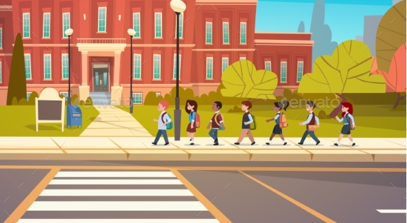 GraphicRiver Group of Pupils Mix Race Walking to School 20338071 GraphicRiver Group of Pupils Mix Race Walking to School 20338071