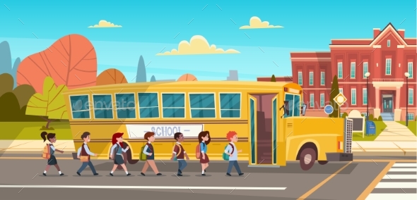 GraphicRiver Group of Pupils Mix Race Walking to School 20338072 GraphicRiver Group of Pupils Mix Race Walking to School 20338072