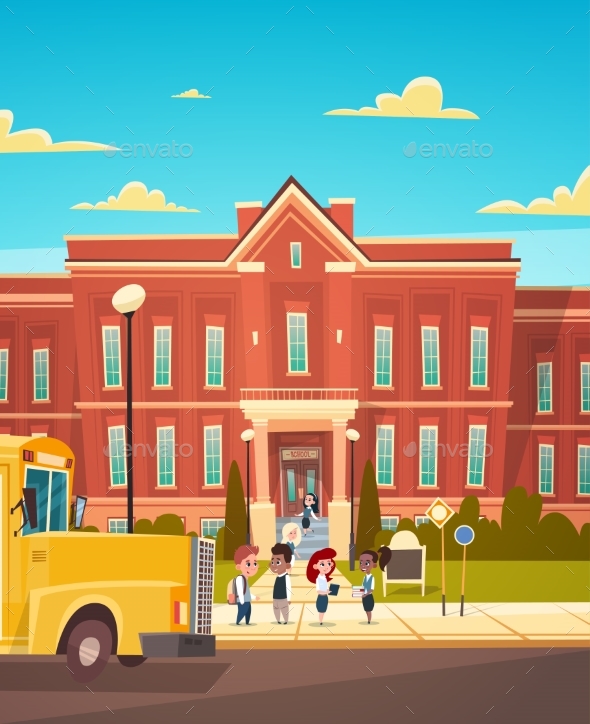 GraphicRiver Group of Pupils Mix Race Stand in Front of School 20338102 GraphicRiver Group of Pupils Mix Race Stand in Front of School 20338102