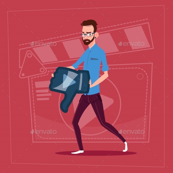 GraphicRiver Man Holds Thumb Down Modern Video Blogger 20338212 GraphicRiver Man Holds Thumb Down Modern Video Blogger 20338212