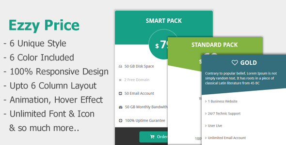 Ezzy Price - Responsive Pricing Tables