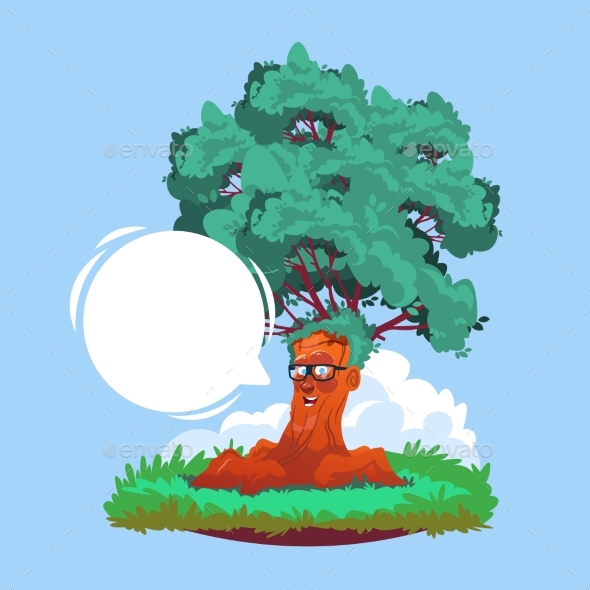 GraphicRiver Cartoon Smiling Tree Wearing Glasses with Chat 20338298 GraphicRiver Cartoon Smiling Tree Wearing Glasses with Chat 20338298
