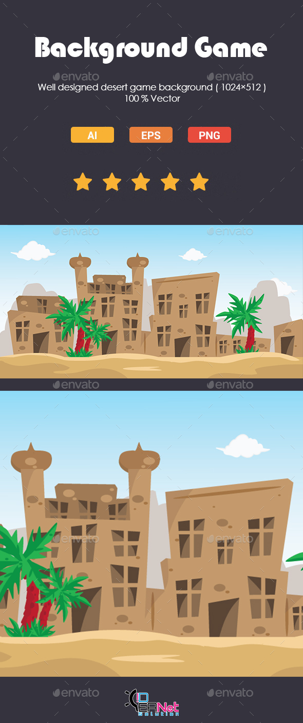 Desert Game Background - Backgrounds Game Assets