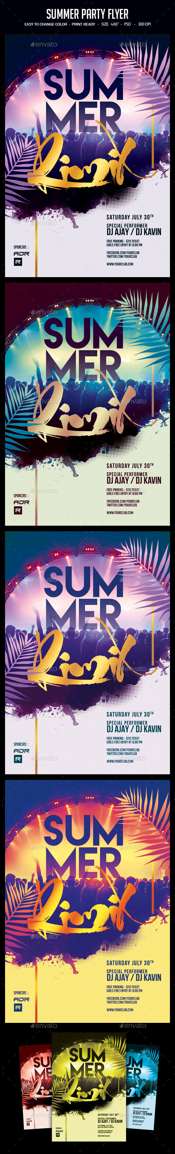 Summer Party Flyer - Clubs & Parties Events