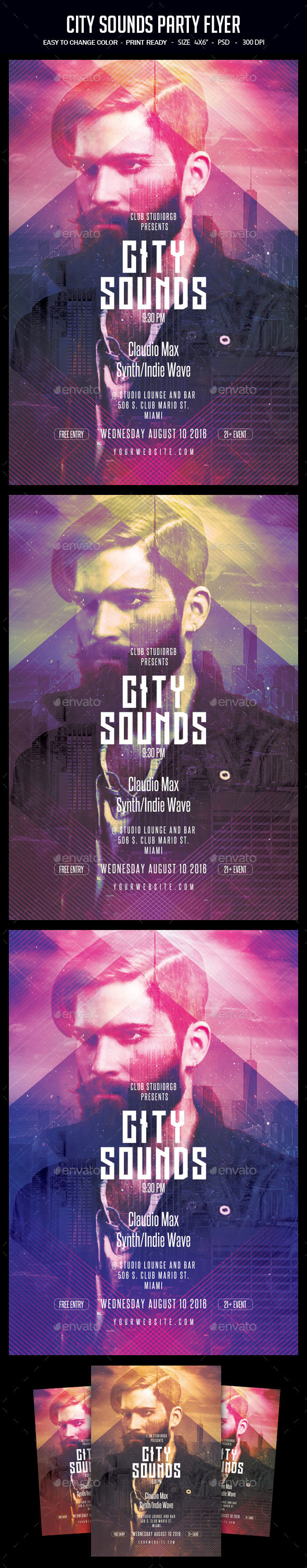 City Sounds Party Flyer - Clubs & Parties Events
