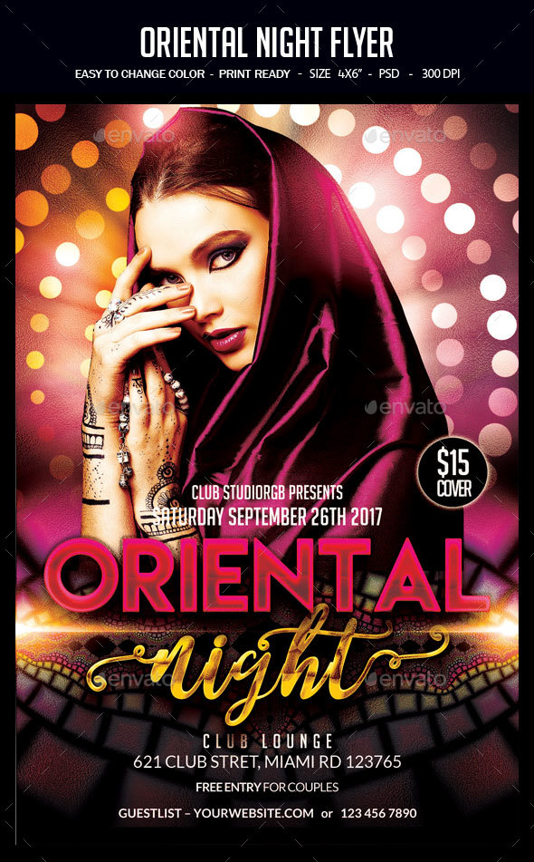 Oriental Night Flyer - Clubs & Parties Events