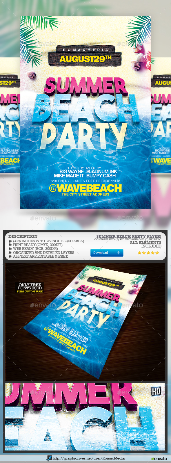 Summer Beach Party Flyer - Clubs & Parties Events
