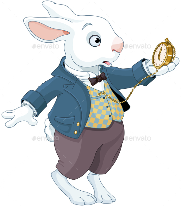 GraphicRiver White Rabbit Holds Watch 20339440