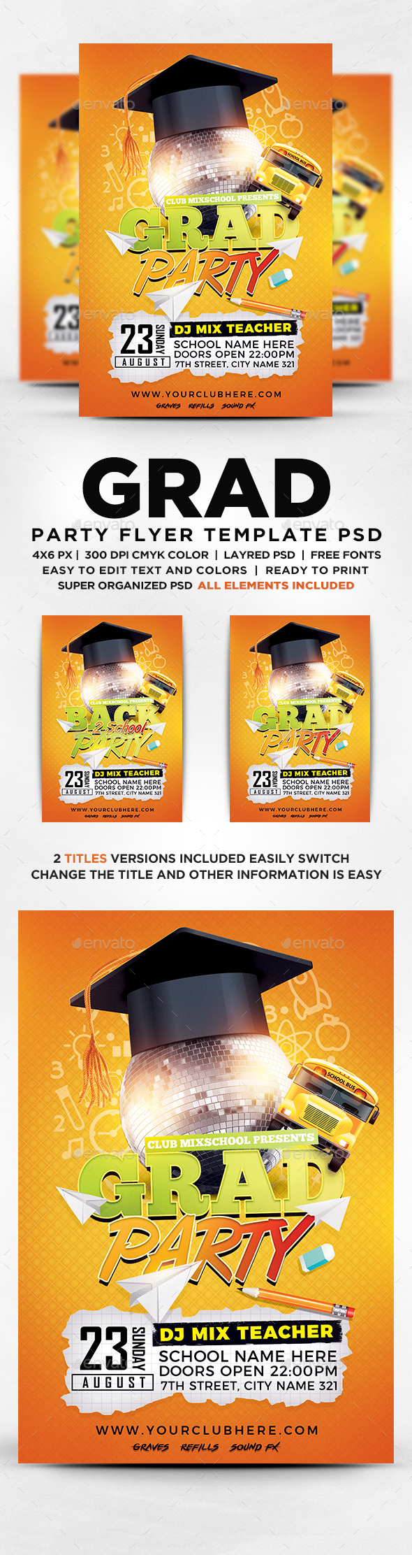Grad Party Flyer - Flyers Print Templates