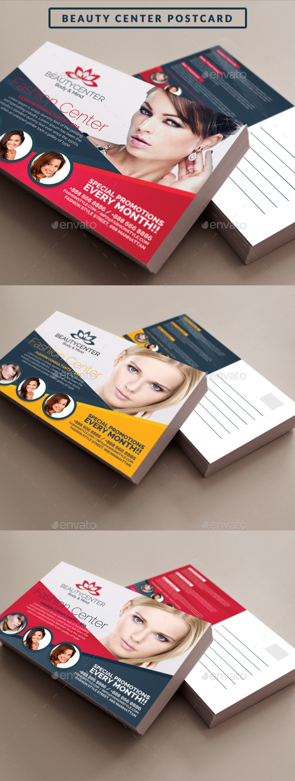 Beauty Center Postcard Template - Cards & Invites Print Templates