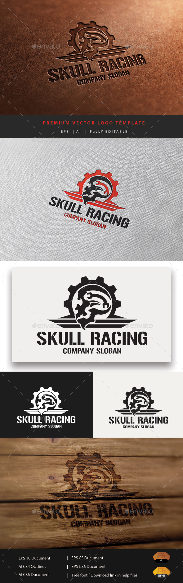 Skull Racing - Humans Logo Templates