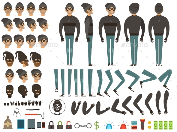 Mascot or Character Design of Bandit. Vector - People Characters