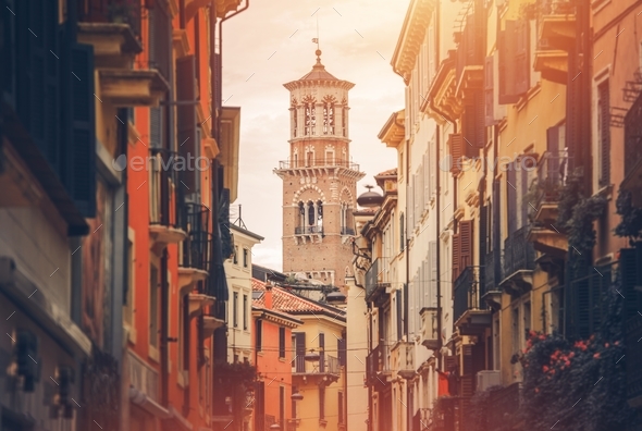 Streets of Verona Italy - Stock Photo - Images