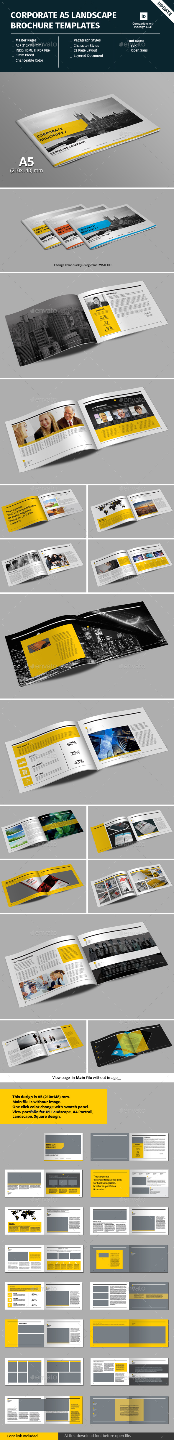 Corporate A5 Landscape Brochure Template - Corporate Brochures