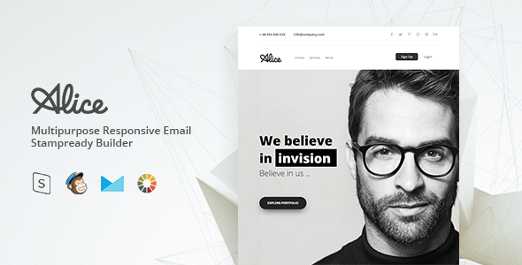 ThemeForest Alice Responsive Email Template Minimal 20248439 ThemeForest Alice Responsive Email Template Minimal 20248439