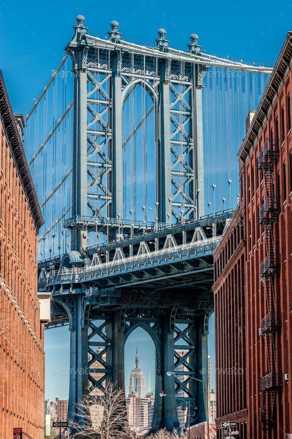 Famous View At Manhattan Bridge From Brooklyn Stock Photo By Haveseen