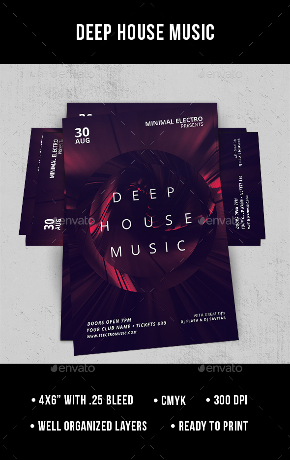 Deep House Music - Flyer - Clubs & Parties Events