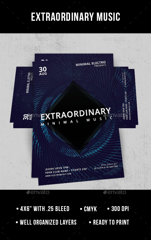 Extraordinary Minimal Music - Flyer - Clubs & Parties Events