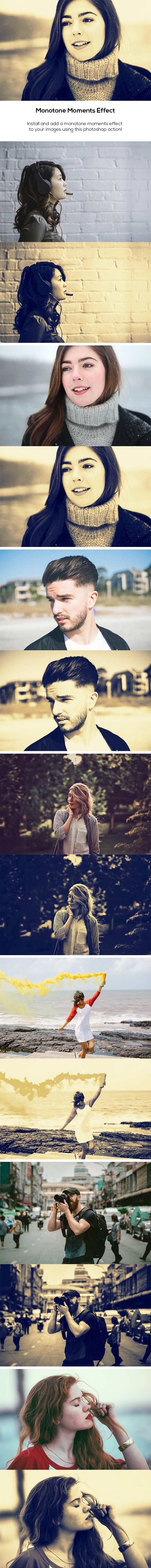 Monotone Moments Effect - Photo Effects Actions