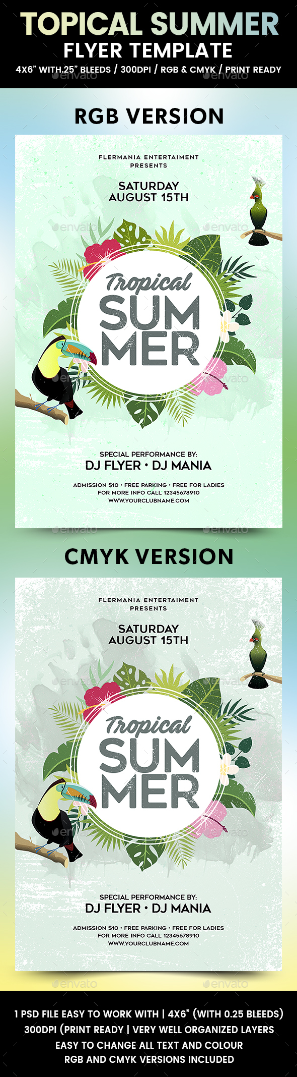 Tropical Summer Flyer Template - Events Flyers