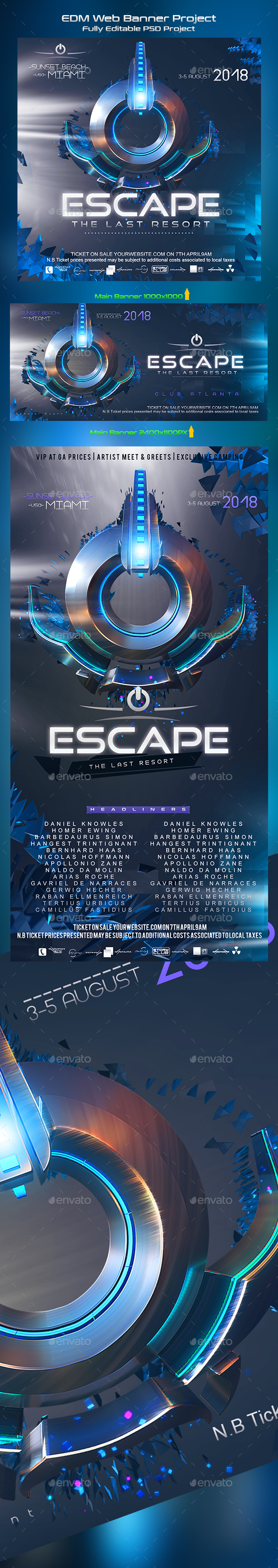 Escape EDM Banner - Miscellaneous Social Media