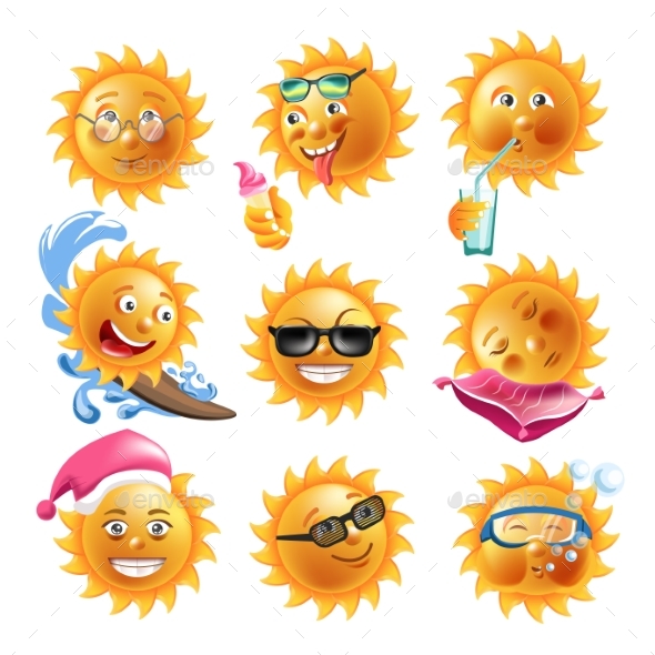 Sun Smiles Summer Holiday Vacation Cartoon - Miscellaneous Characters