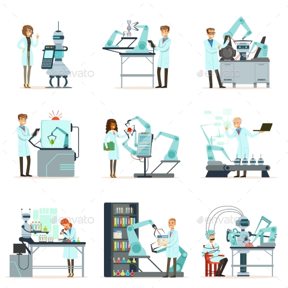 New Technologies Artificial Intelligence Set - Miscellaneous Vectors