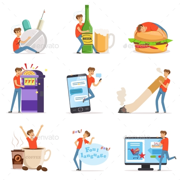 Bad Habits Set - People Characters
