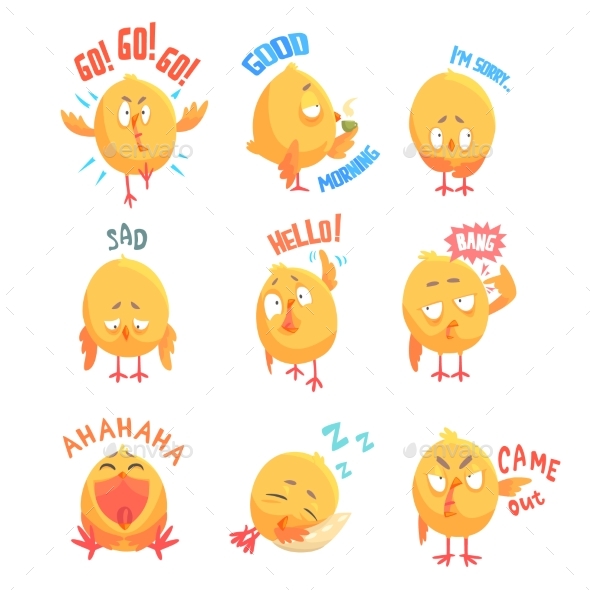 Cartoon Chickens Characters - Animals Characters