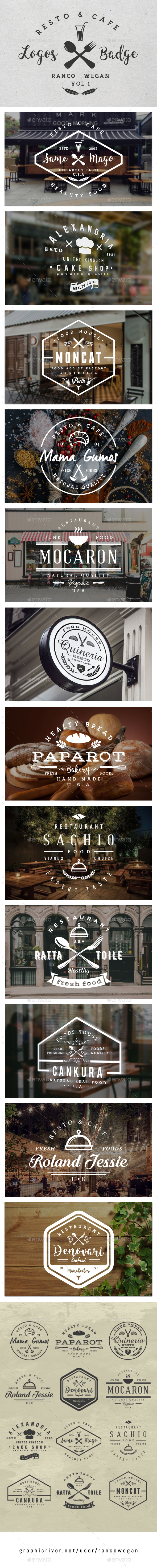 Resto & Cafe' Badges - Badges & Stickers Web Elements