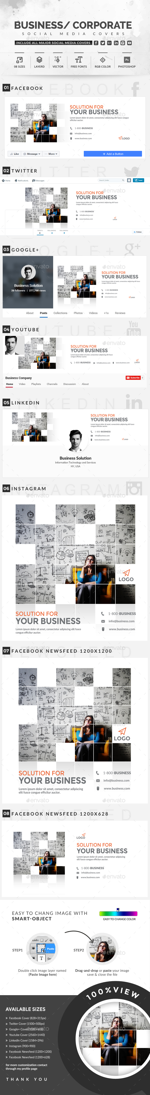 Social Media Covers - Social Media Web Elements