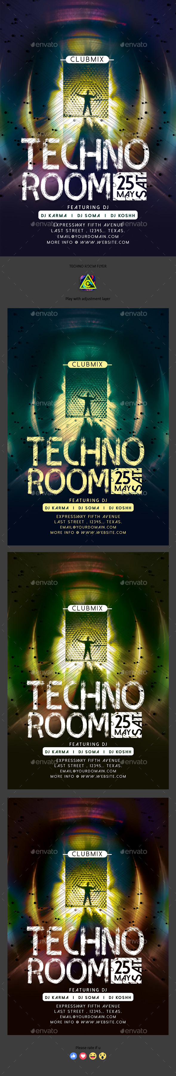 Techno Room Flyer - Clubs & Parties Events