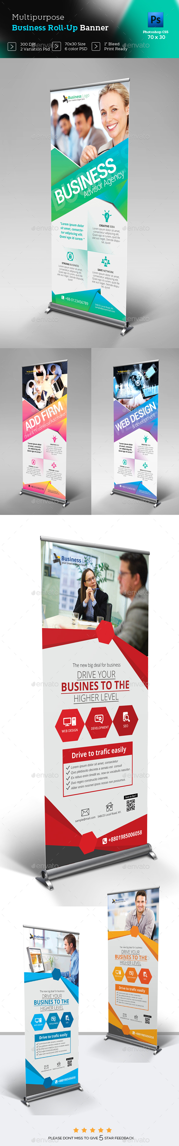 Corporate Rollup Banner Bundle - Corporate Business Cards