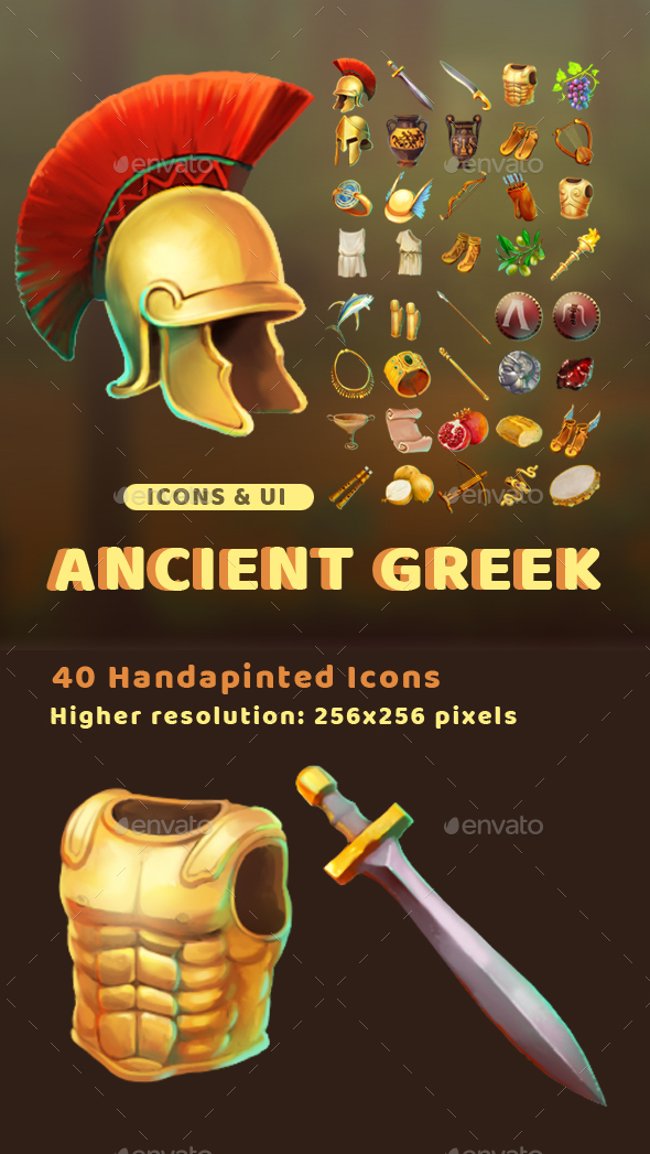 Ancient Greek Icons - Miscellaneous Game Assets
